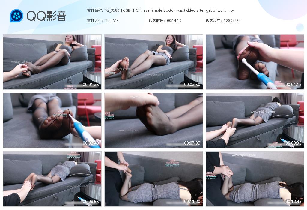 YZ_3580【CGBF】Chinese female doctor was tickled after get of work